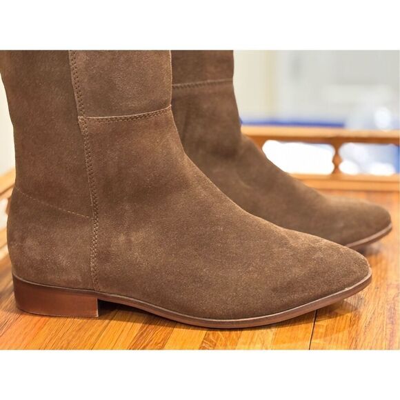 NWT Roolee Women's Tall Suede Knee High Stretch Riding Boot Brown Size 7 - Picture 5 of 9